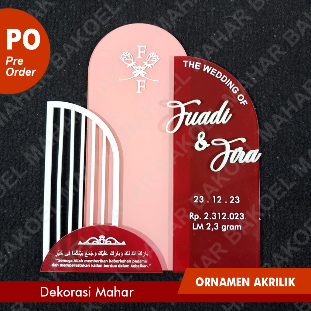 SATU SET AKRILIK WARNA ISIAN MAHAR AKRILIK ORNAMEN MAHAR