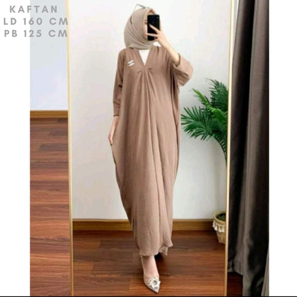 ELRAFFIP - Kaftan Midi Dress Jumbo CringkleAirFlow