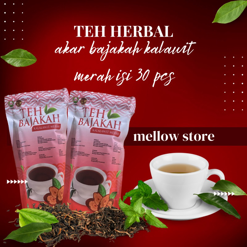 

Teh herbal akar bajakah kalawit merah isi 30pcs asli 100%