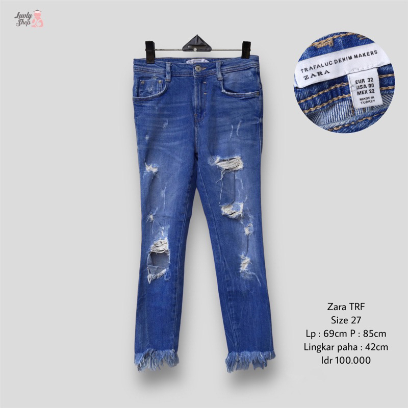 zara trafaluc ripped jeans