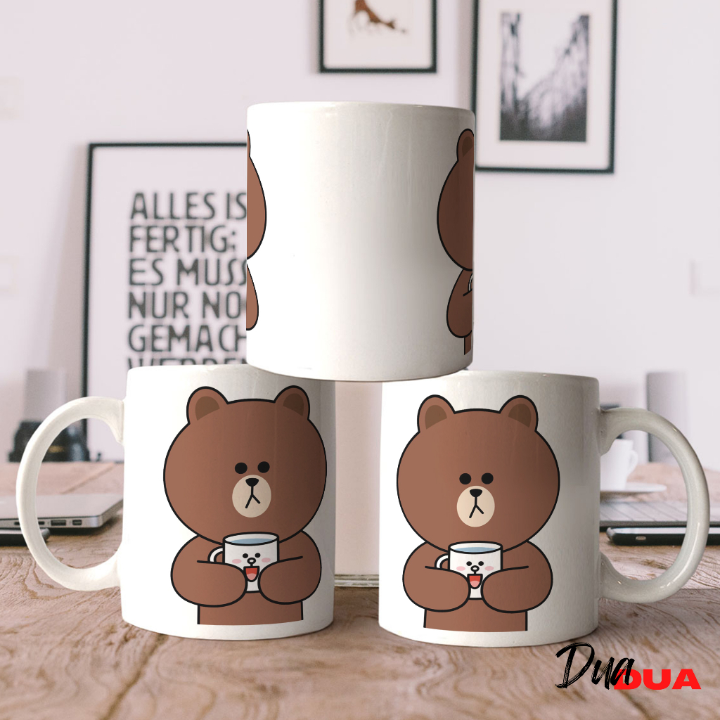 Mug keramik brown cute character