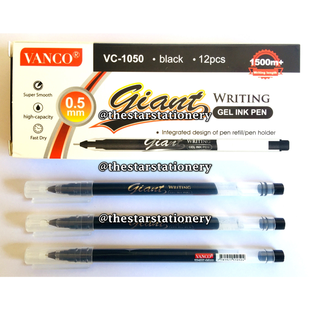 

(1 Biji) GROSIR Bolpen Vanco VC-1050 0.5 mm Giant Writing Gel Pen / Gel Pen Vanco VC1050 (1 Biji)