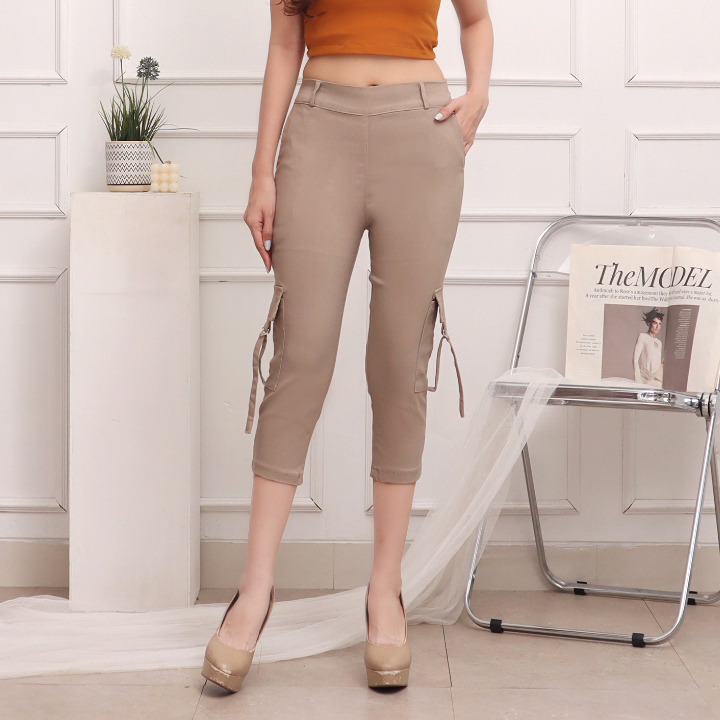 Eli Pants - Celana Kargo 7/8 Slimfit Wanita / Cargo Pants