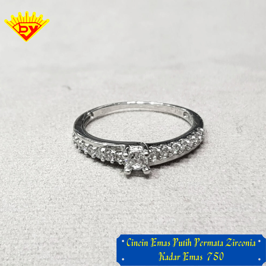 Cincin Emas Putih Kadar Emas 750