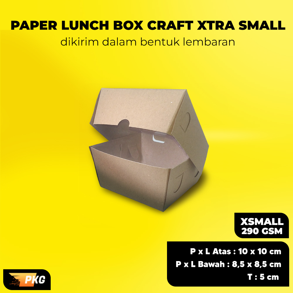 Lunch Box Kraft Xtra Small / Paper Lunch Box Coklat / Kraft Lunch Box