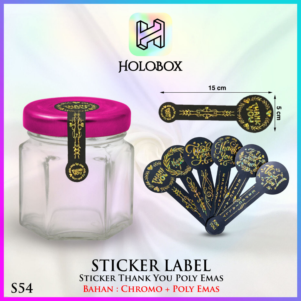 

Sticker Segel Box Thank you - Label Sticker Foil Emas - S54