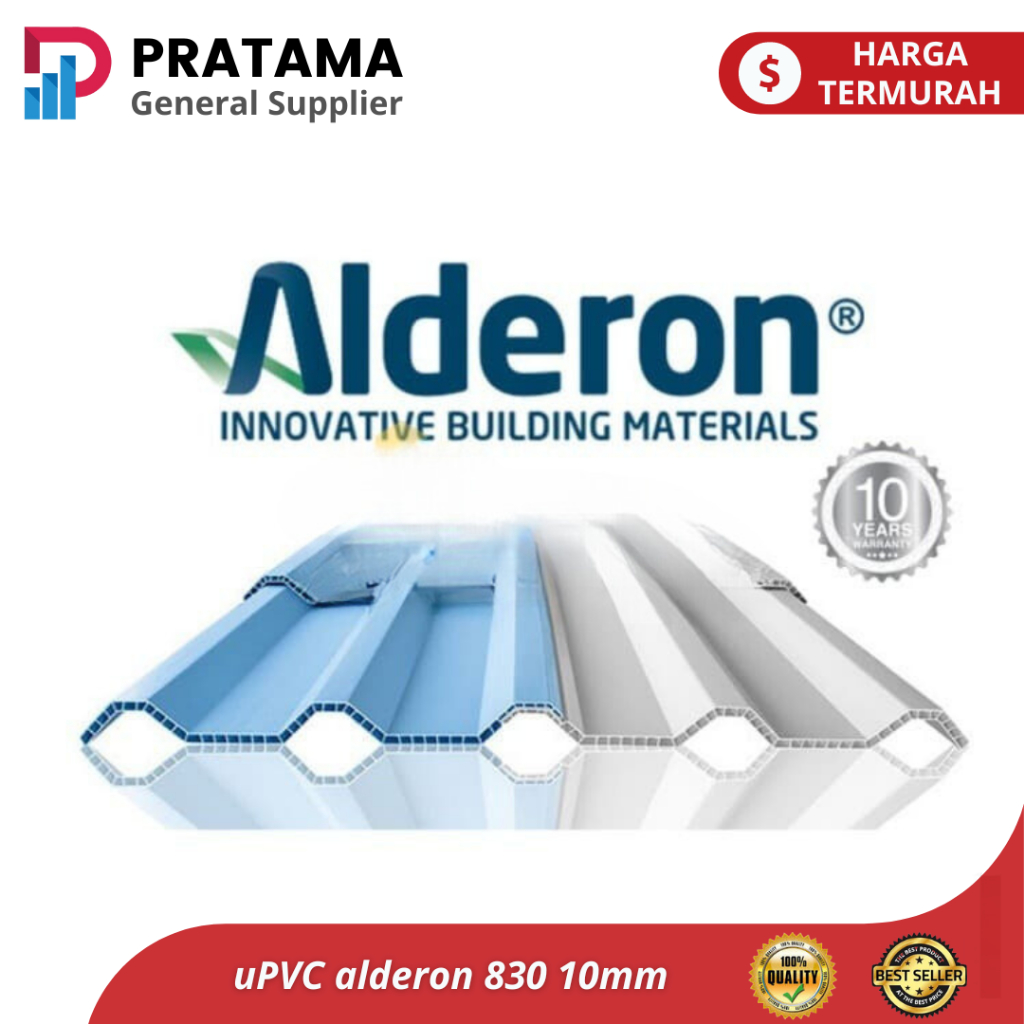 ALDERON  Upvc gelombang 830/860  upvc atap Berongga 10mm | surabaya