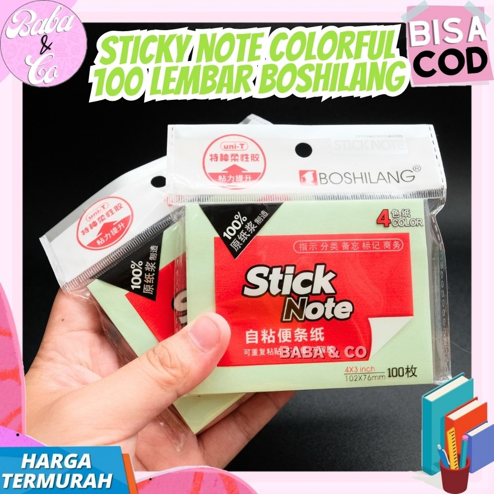 

STICKY NOTE WARNA WARNI STICKY NOTES MURAH 10 x 7.5cm BOSHILANG 100 STICKY NOTES 100 LEMBAR MURAH COD