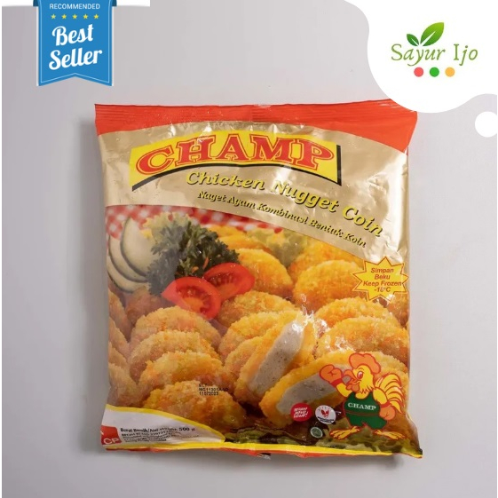 

CHAMP Chicken Nugget 500 Gram Fresh Daging Naget Coin Ayam Koin Olahan HALAL