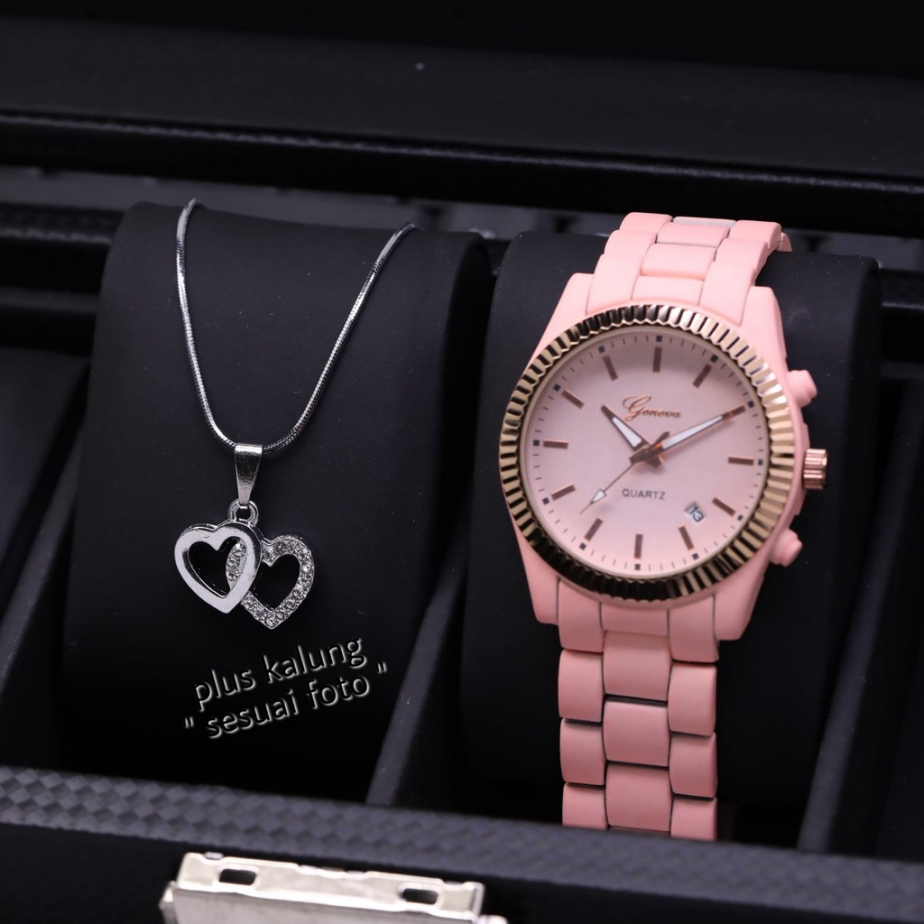 JAM TANGAN WANITA GENEVA STRAP RANTAI GNV-7825 FREE KALUNG VinT Store