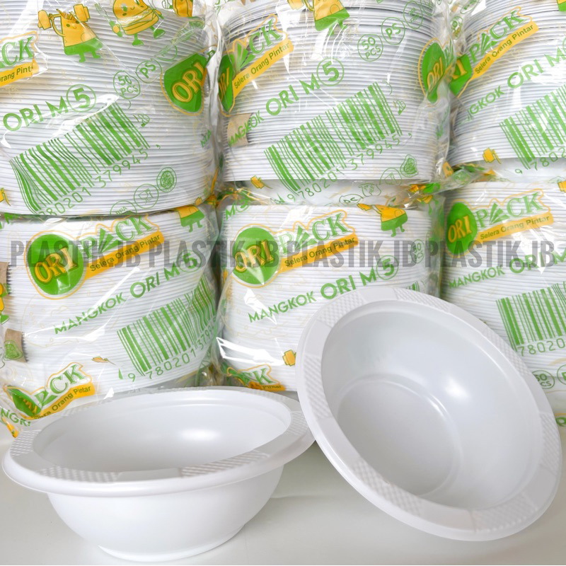(ISI 50) MANGKOK PLASTIK M5 / MANGKOK BAKSO,TEKWAN,PEMPEK / MANGKOK PESTA MURAH SEKALI PAKAI