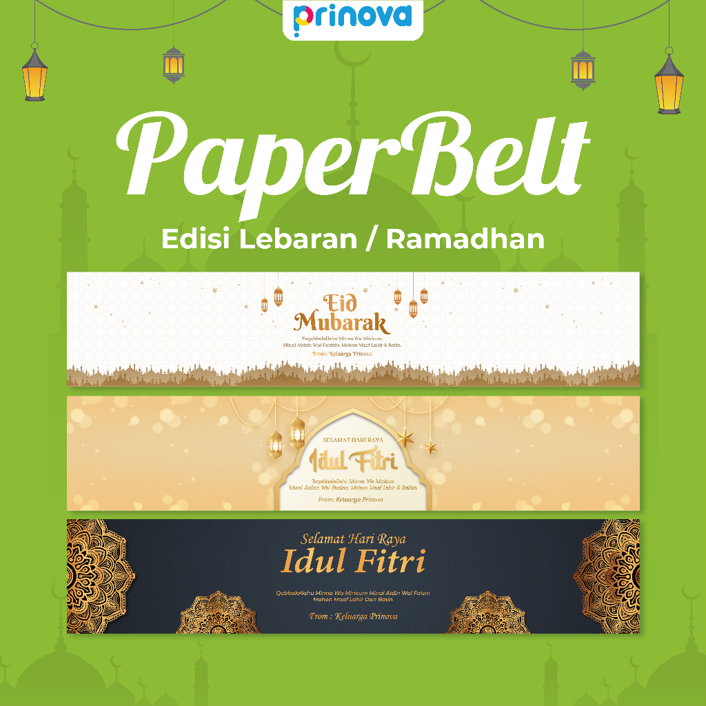 

Paper Belt Lebaran Idul Fitri Custom design/ Paper Belt Hampers Sleeve /Segel Hampers Lebaran