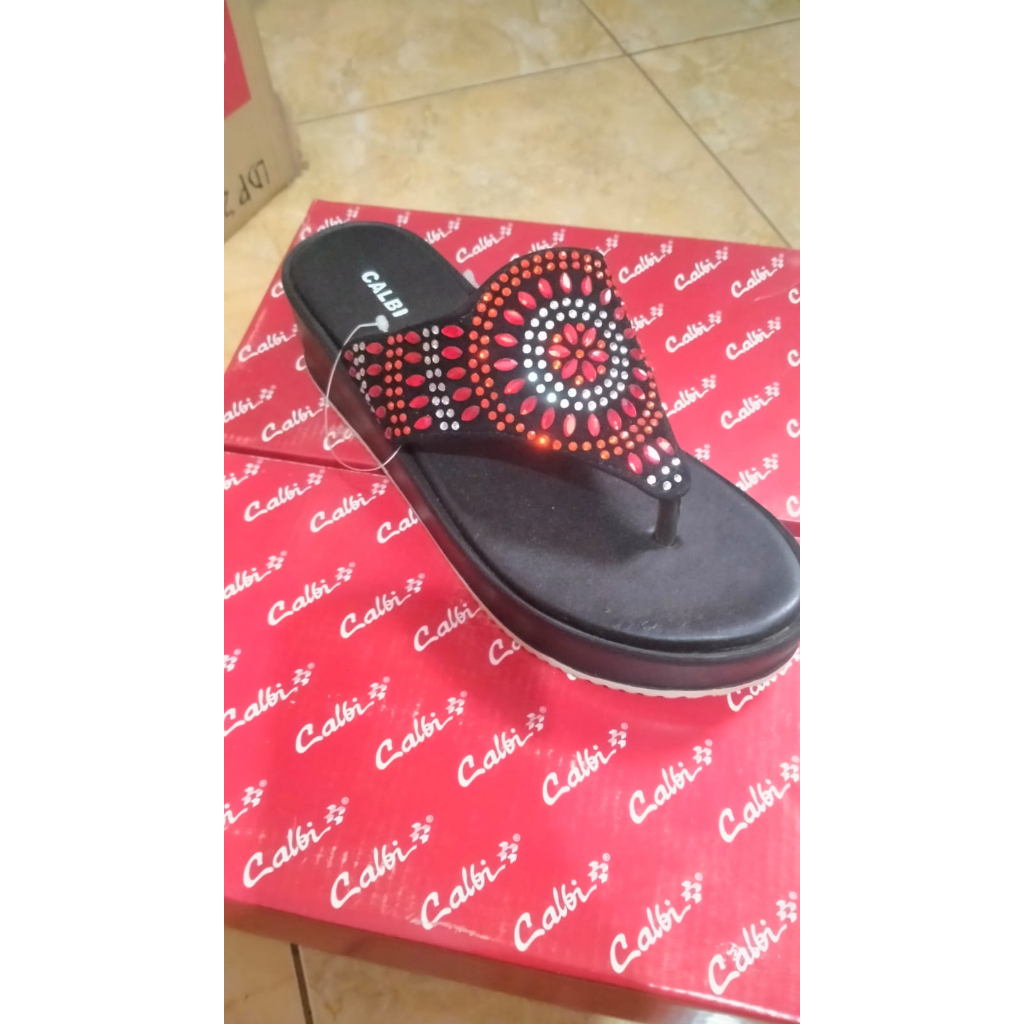 Sandal Wedges Hells Jaring2 Wedges Jepit elegan CALBI Banyak model