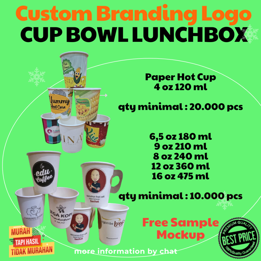 Paper Hot Cup Custom Print 4 oz 6,5 oz 9 oz 8 oz 12 oz 16 oz