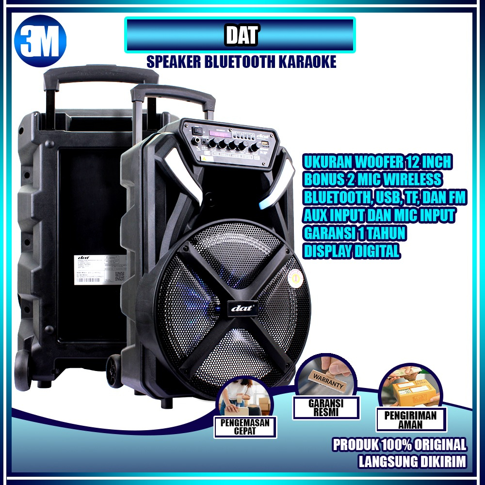 SPEAKER BLUETOOTH BASS MEETING | SPEAKER KARAOKE BASS BLUETOOTH | SPEAKER PORTABLE DAT DT 1210FT 12 