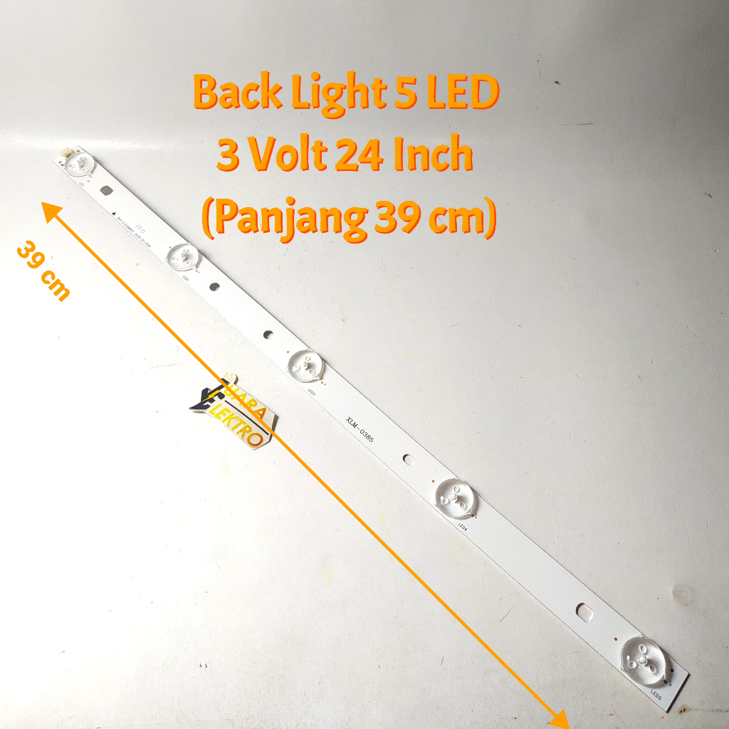 (1 STRIP) BACK LIGHT TV 5 LED 3 Volt 24 Inch | Backlight TV LED 24 Inch Panjang 39 cm