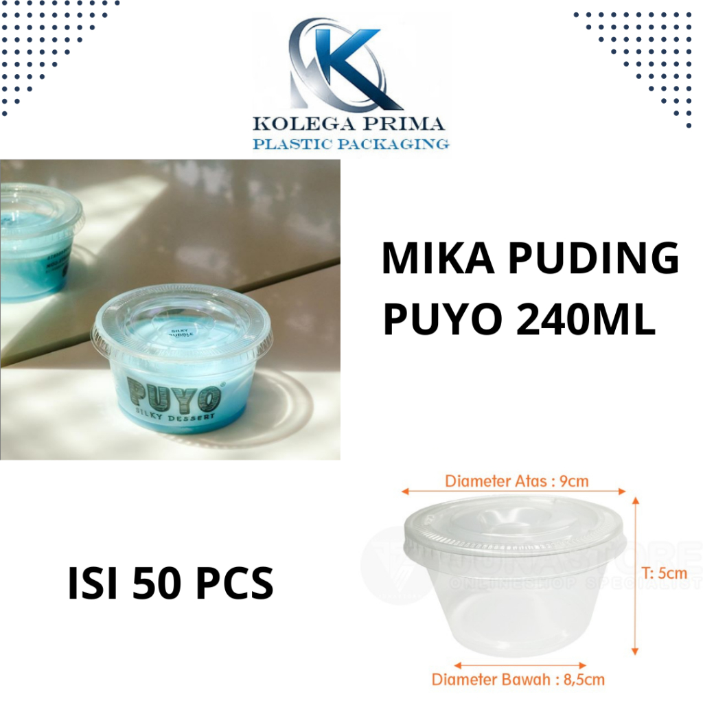 MIKA PUDING PUYO 240ML/ MIKA SILKY PUDING/ GELAS JELLY PREMIUM ISI 50PCS