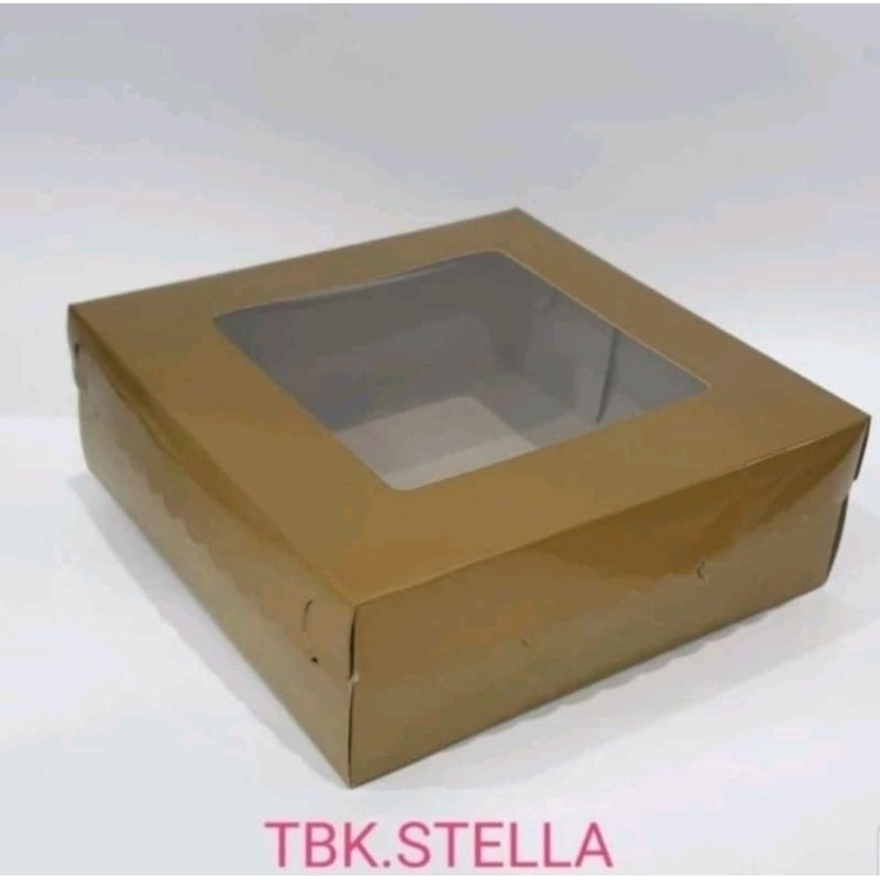 

(10 PCS) KOTAK KUE DUS BOX GOLD EMAS 20×20 CM