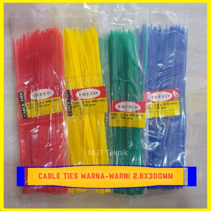 Kabel Tie Cable Ties Warna-warni 2.8x300mm Isi 100pcs