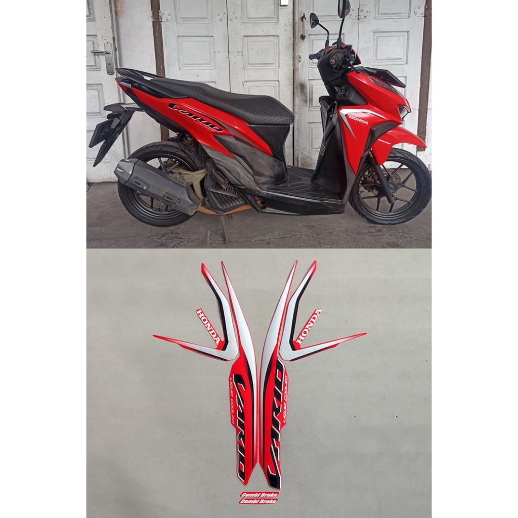 STRIPING STIKER STICKER LIS BODY MOTOR ALL NEW VARIO 125 2018 MERAH STANDAR