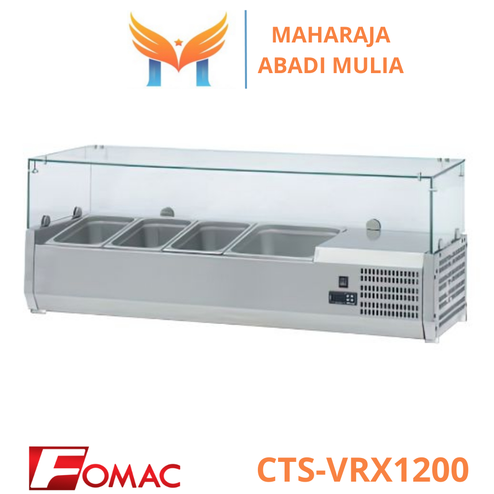 Counter Top Salad Bar Chiller Fomac Cts-Vrx1200 Showcase Pendingin Salad