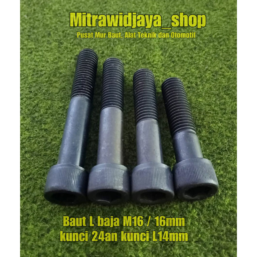 Baut L M16 diameter badan 16mm kunci 24an Kunci L 14 mm baut L baja 10.9 12.9baut kunci L 14mm panja