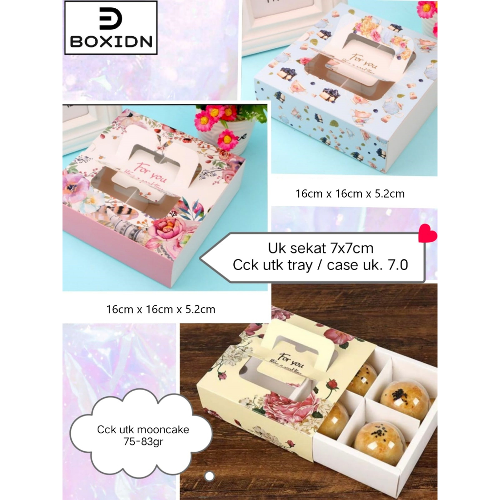 Box Mooncake Just For You Box Mooncake 75gr 83gr Box mooncake sekat 4 box mooncake case 7cm box moon
