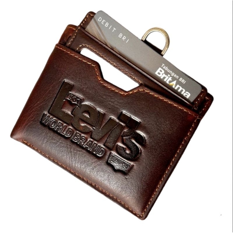 Dompet kulit Original Asli Saku pria Plus kartu lvis 809