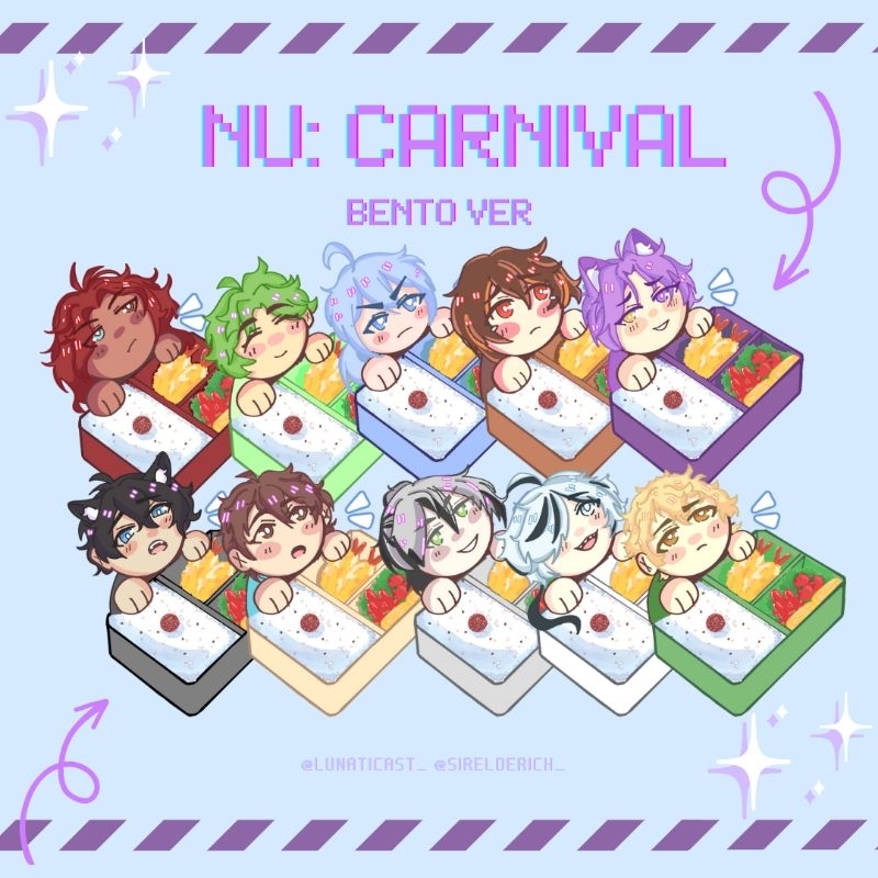 NU Carnival Bento Ver Acrylic UV Print Keychain Fanart by Sirelderich and Lunaticast.
