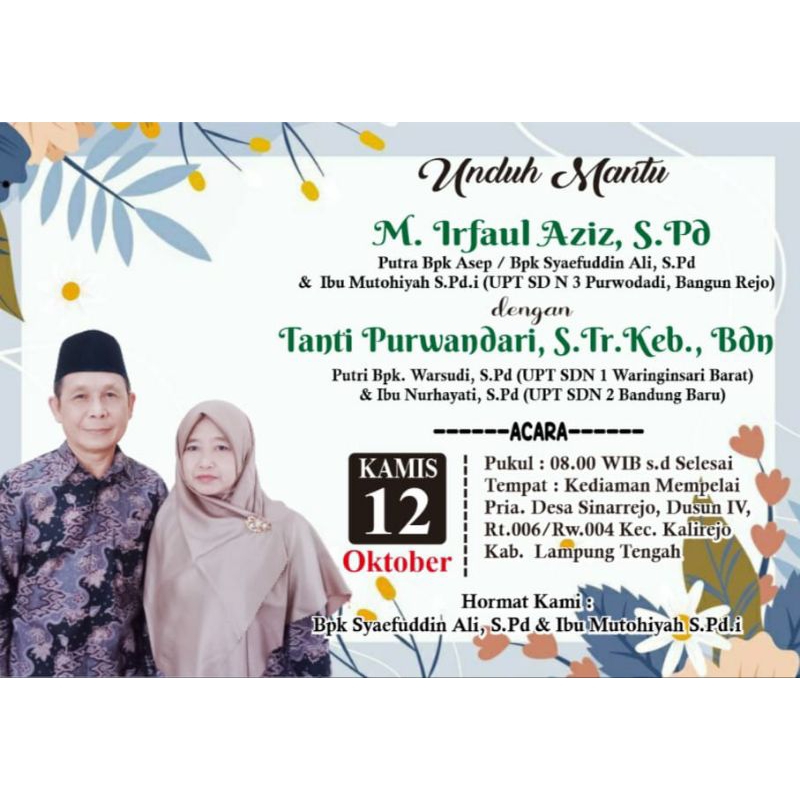 Kartu Punjungan / Undangan Besek / Undangan Kopi / Kartu Tonjokan / Undangan Mini