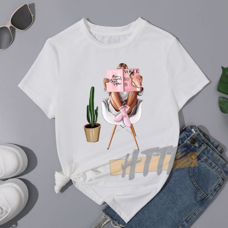 Tshirt Kaos Vogue Magazine Tumblr Fashion S-4XL Jumbo Kids