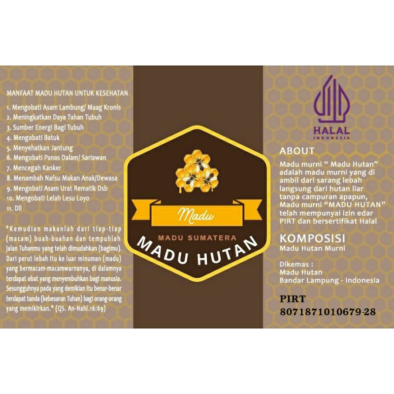 

Madu Murni Asli 100% | Madu Hutan Sumatera 500gr