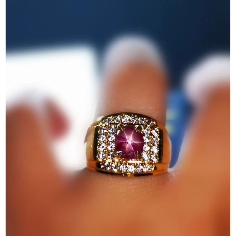 NATURAL RUBY STAR BURMA+MEMO SGR LAB