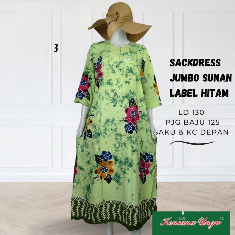 Daster Kencana Ungu Jumbo Sackdress Label Hitam Original