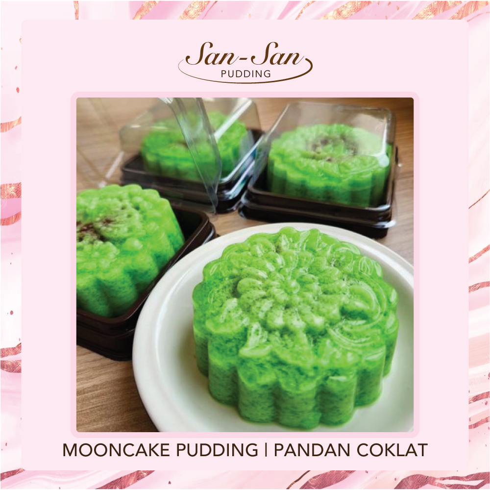 

[Sansan Pudding] Mooncake Pudding Puding Kue Bulan- Pandan Isian Coklat (1 pcs ukuran 100ml)
