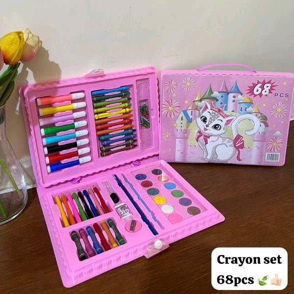 

crayon set isi 68 pcs untuk mewarnai gambar