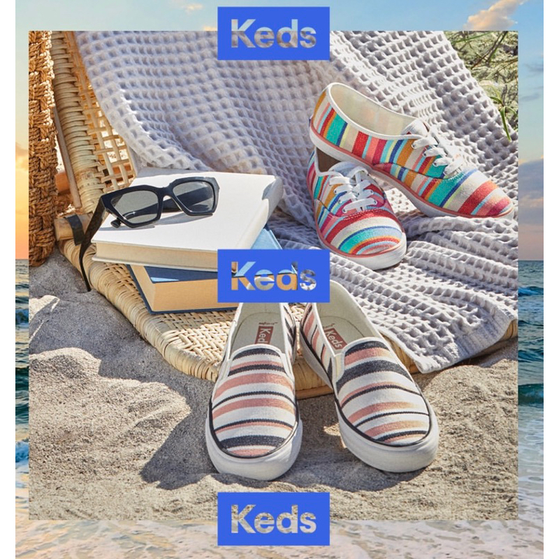 KEDS DOUBLE DECKER EF STRIPE BLACK MULTI