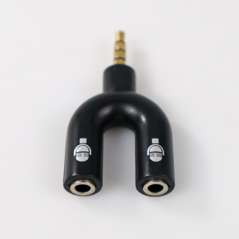 Jack Splitter Dual Mic / Rekaman / Vlog / Studio / Taffstudio / Karaoke / Vlogger / Mic / Headset