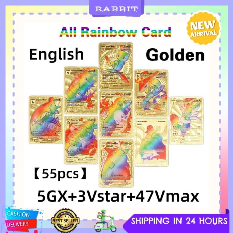 [READY]✅ KARTU POKEMON TCG RAINBOW CARD ISI 55 PCS VSTAR BOARD GAME