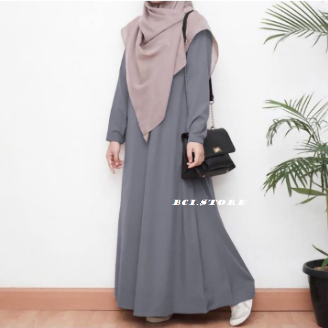 promo gamis polos simpel dress polos abaya tangan karet kerut size s m l xl xxl wolfisis premium