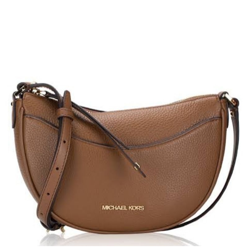 Tas Wanita Michael Kors MK Dover Small Half Moon Crossbody  Luggage