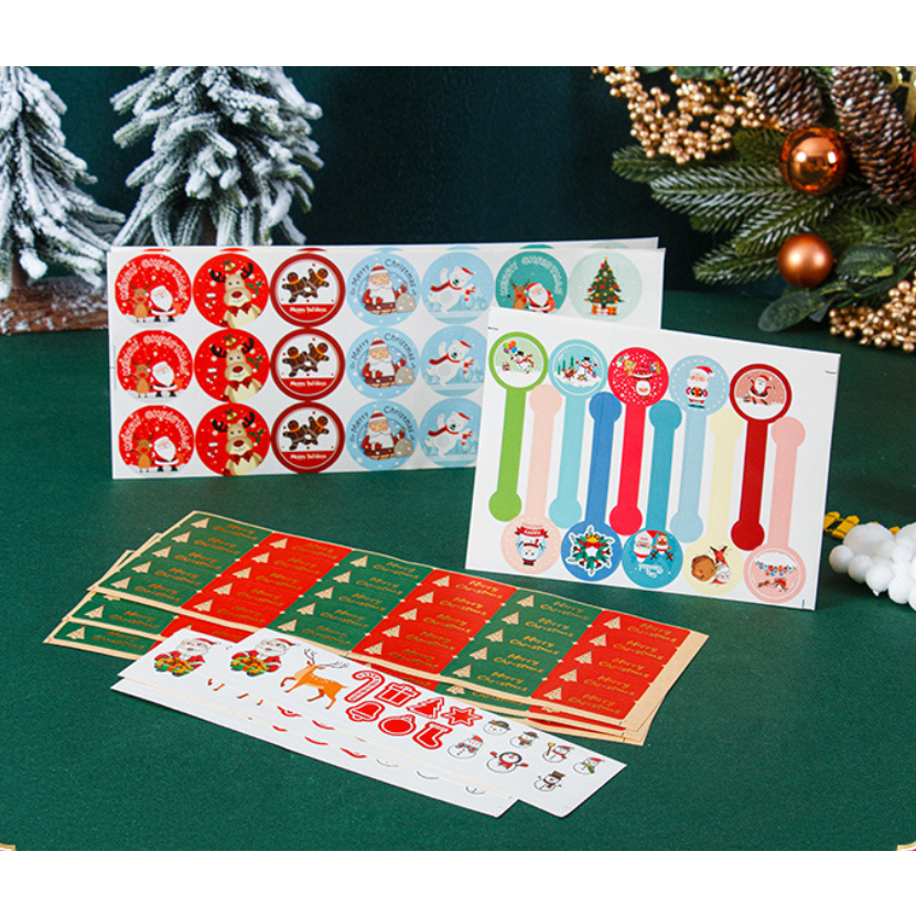 

STIKER TOPLES NATAL 5CM / STIKER NATAL MERRY CHRISTMAS / STICKER BULAT / STIKER KEMASAN PARCEL / STICKER HAMPERS