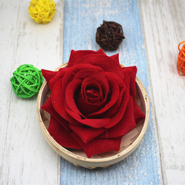Kuntum Bunga Mawar Besar Beludru Plastik