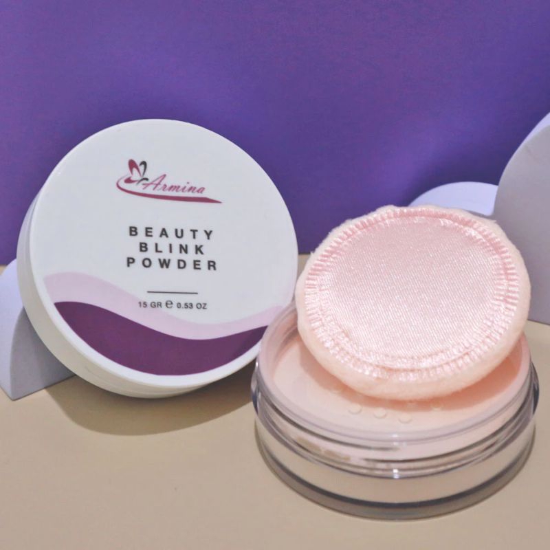 Armina Bedak Tabur Glow / Bedak Tabur Glowing /  Bedak Glowing / Bedak Tabur / Bedak / Spons Bedak T
