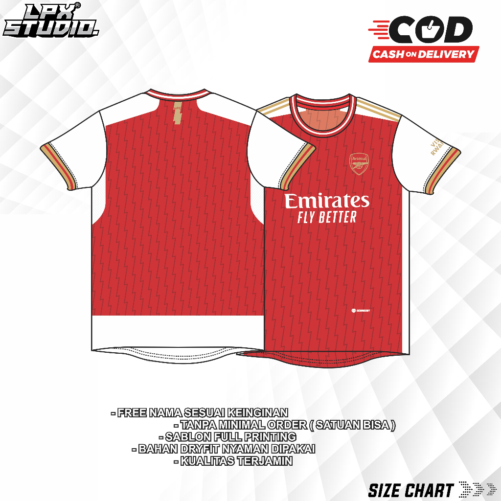 Jersey Arsenal Home 2024 Edition Free Name Set Sport