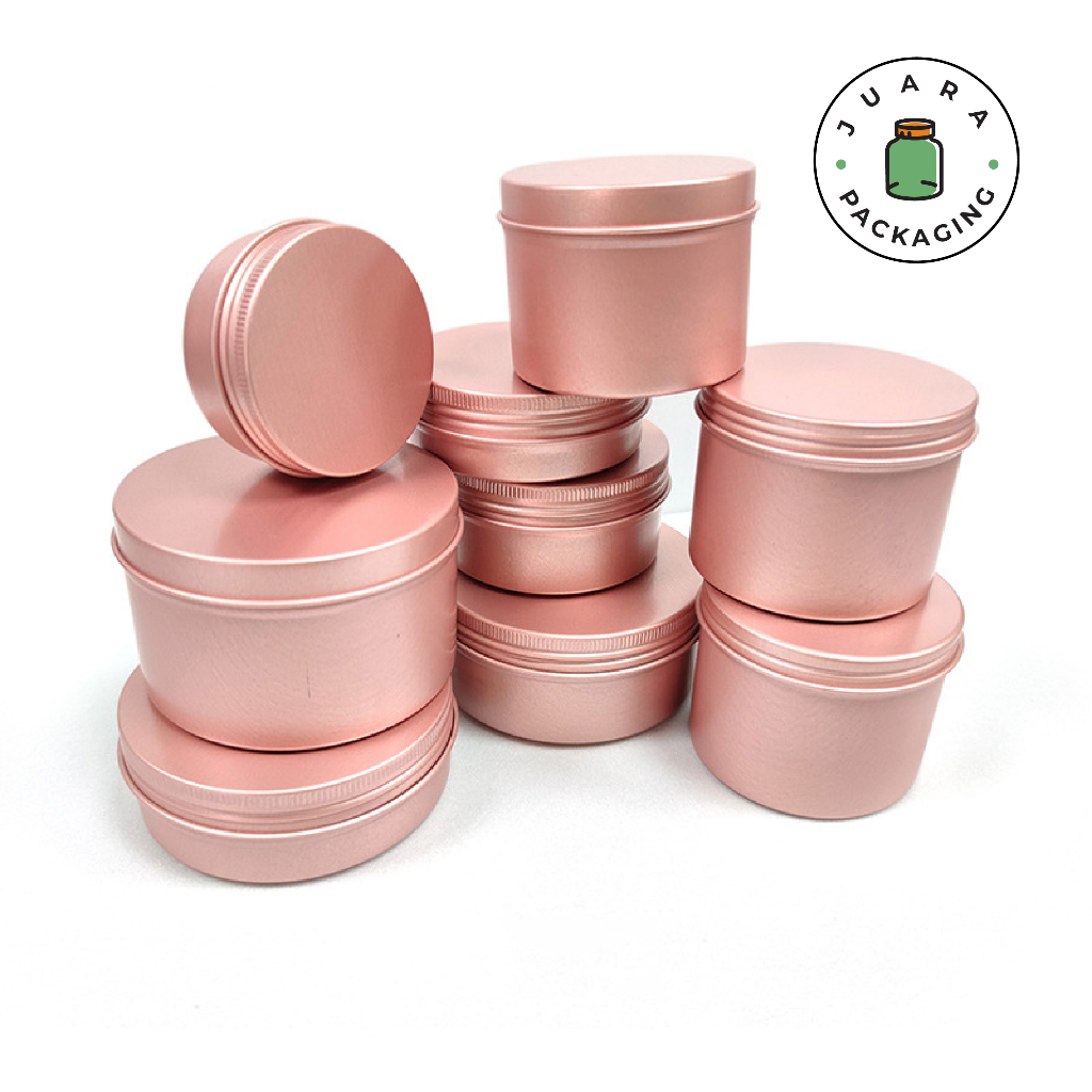 Jar Aluminium 5ml 10ml 15ml 30ml 50ml 60ml 100ml 150ml Pink Rose Gold Jar Kaleng Tutup Ulir