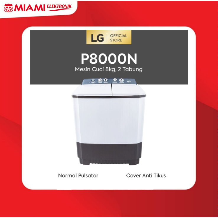 MESIN CUCI LG 2 TABUNG 8KG P8000N / P8000 N