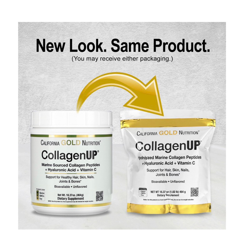 California Gold Nutritions CollagenUP Collagen Up Marine Hydrolyzed Collagen + Hyaluronic Acid +
