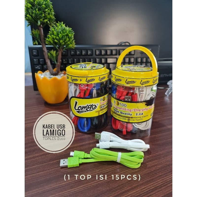 KABEL USB TOPLES TYPE C LAMIGO ISI 15PCS KABEL DATA TOPLES 2A MURAH TYPE C LAMIGO