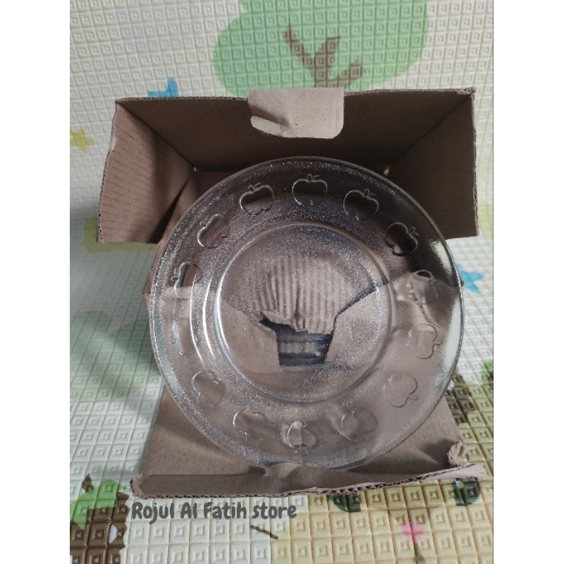 Lepek Kaca Motif Apel/Tatakan Gelas/Lepek Beling